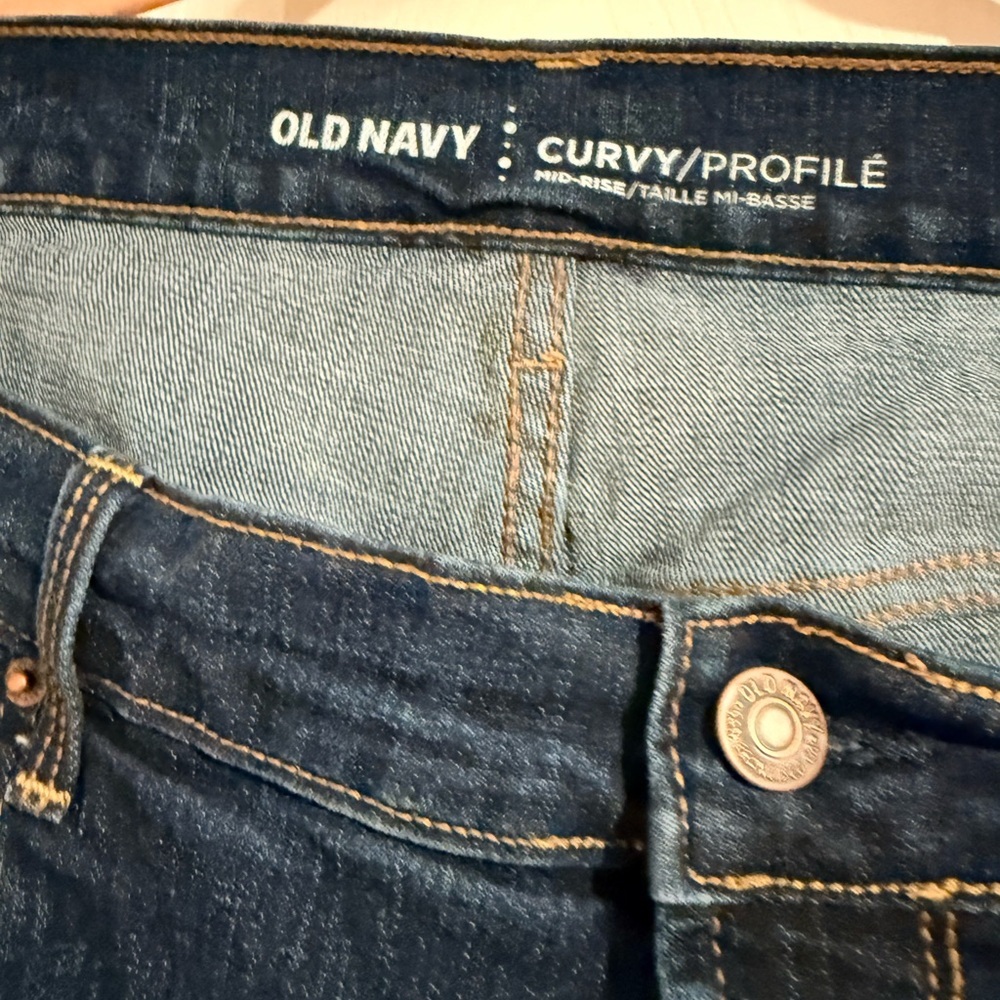 Old Navy Dark Blue Straight Leg Jeans - Picture 2 of 3